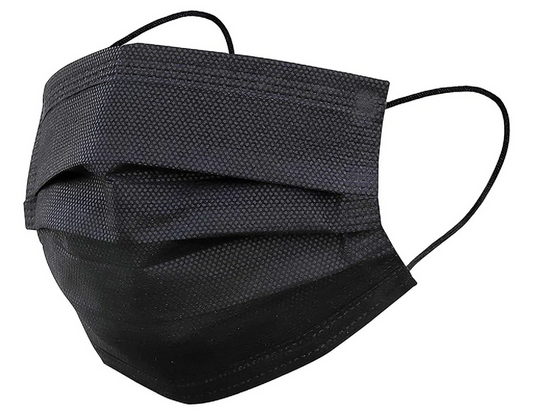 3 PLY FACE MASK BLACK (PACK OF 50)