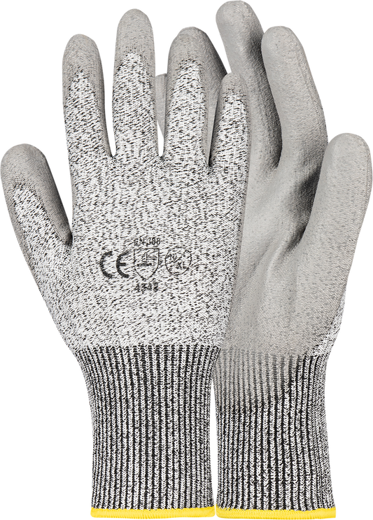 CUT RESIST GLOVE GREY PU PALM CUT LV 3