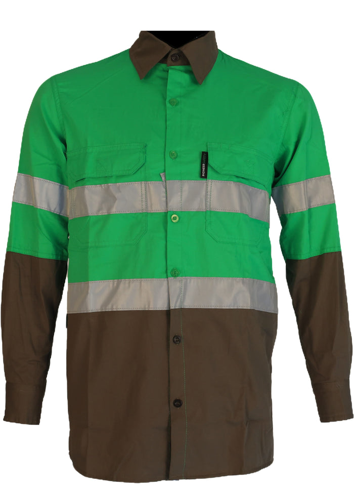 HI-VIS SHIRT 100% COTTON LONG SLEEVE