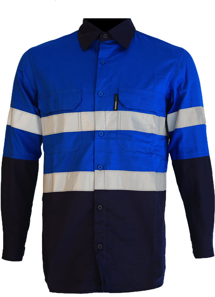 HI-VIS SHIRT 100% COTTON LONG SLEEVE