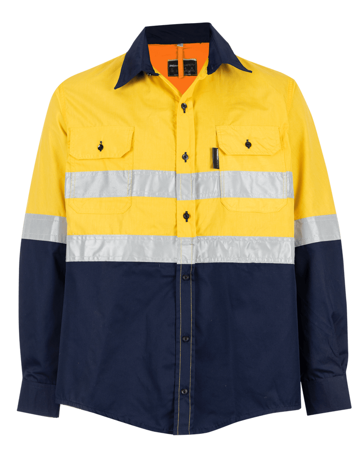 HI-VIS SHIRT 100% COTTON LONG SLEEVE