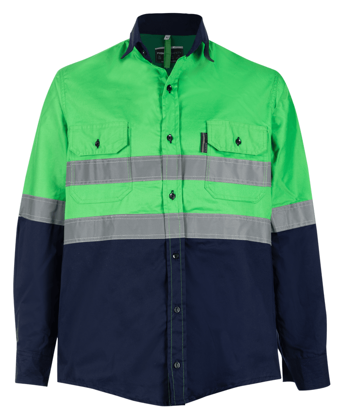 HI-VIS SHIRT 100% COTTON LONG SLEEVE