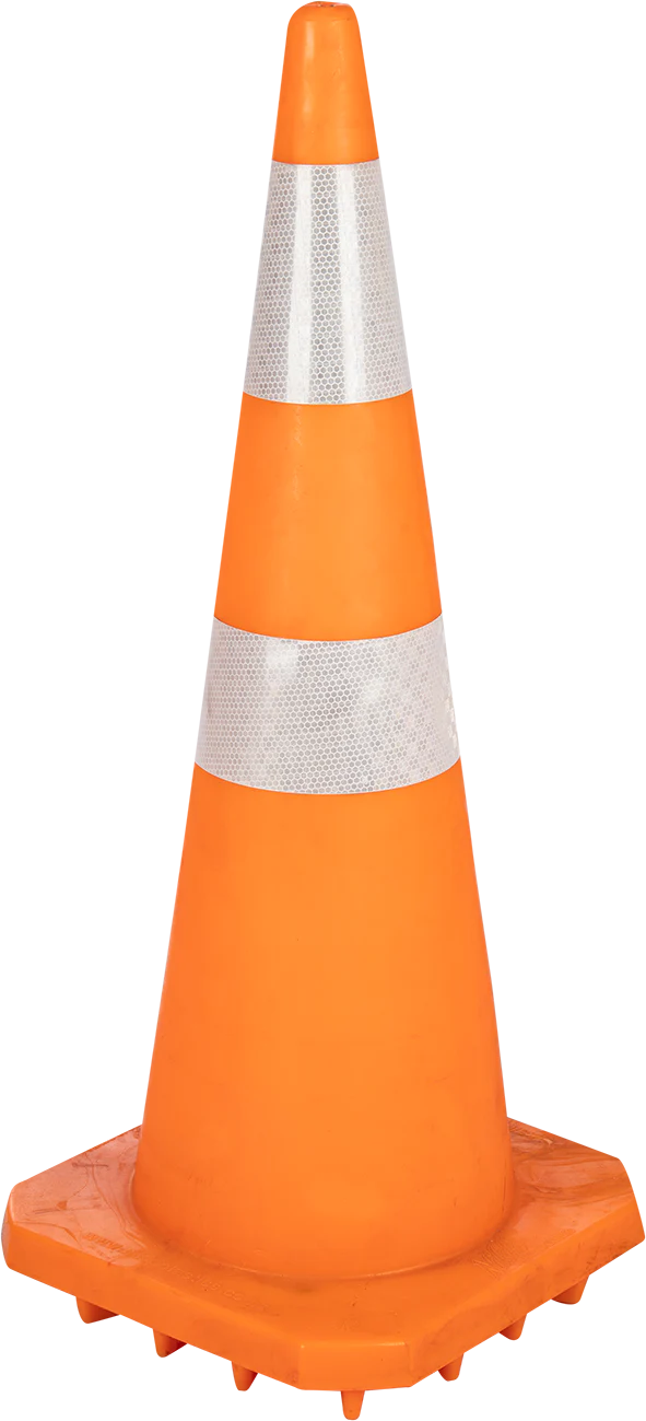 ORANGE SOFT PVC TRAFFIC CONE WITH REFLECTIVE TAPE