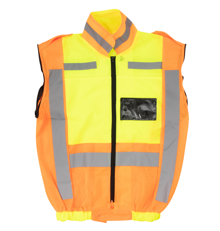 METRO REFLECTIVE JACKET DETACHABLE SLEEVE LIME/ORANGE