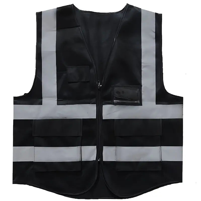 REFLECTIVE VEST WITH ZIP & ID POUCH