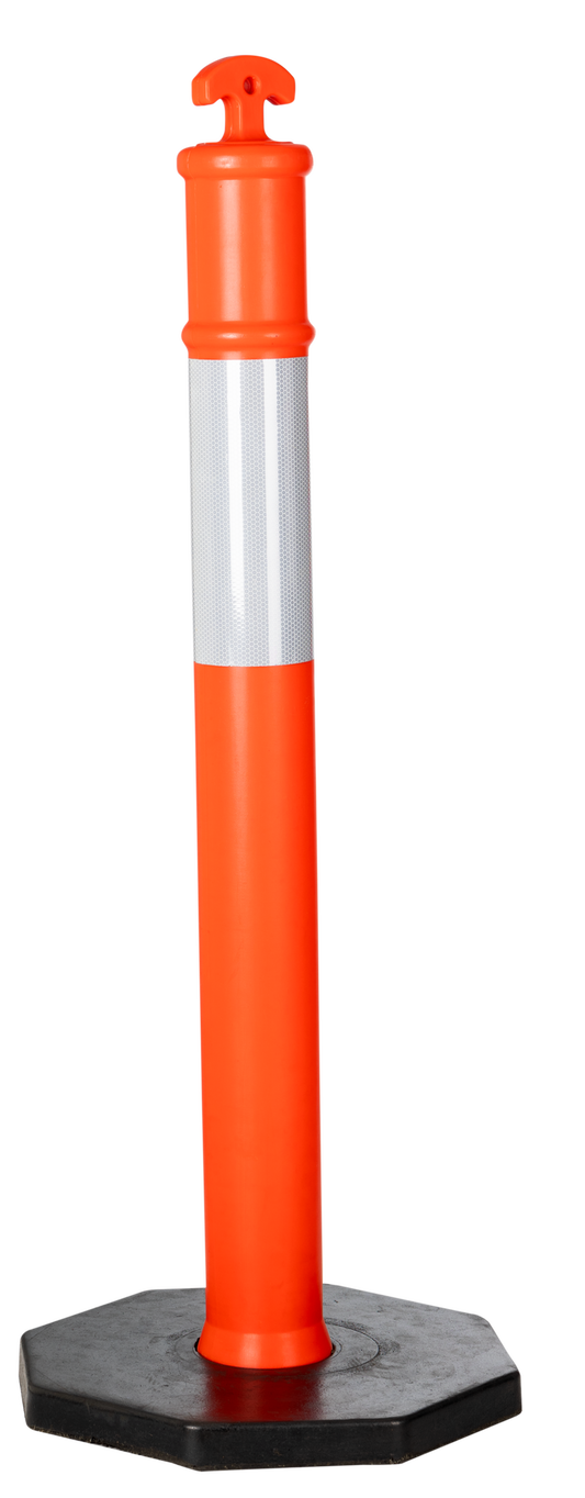 TRAFFIC PLASTIC POST WITH RUBBER BASE