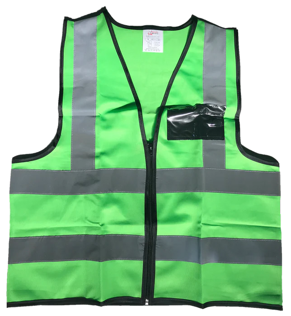 REFLECTIVE VEST WITH ZIP & ID POUCH