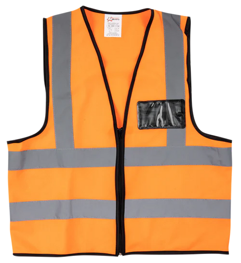 REFLECTIVE VEST WITH ZIP & ID POUCH