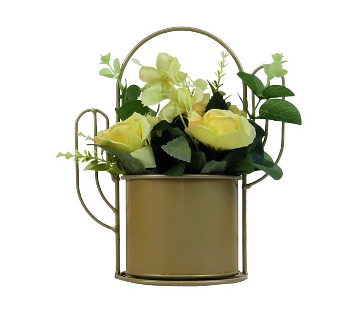 ARTIFICIAL FLOWER WITH METAL BASKET