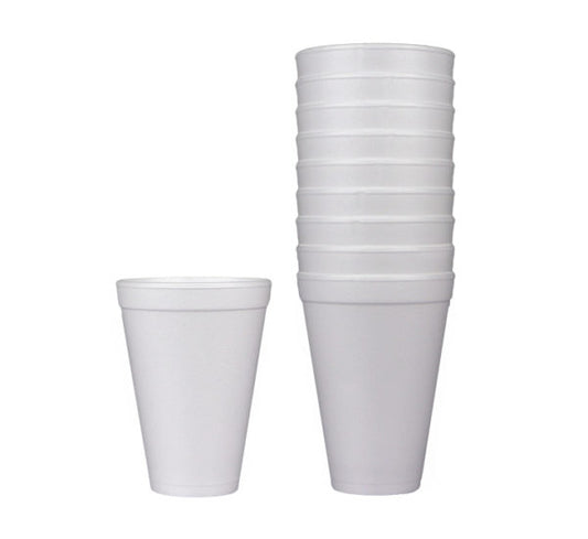 POLYSTYRENE WHITE CUPS 25PCS